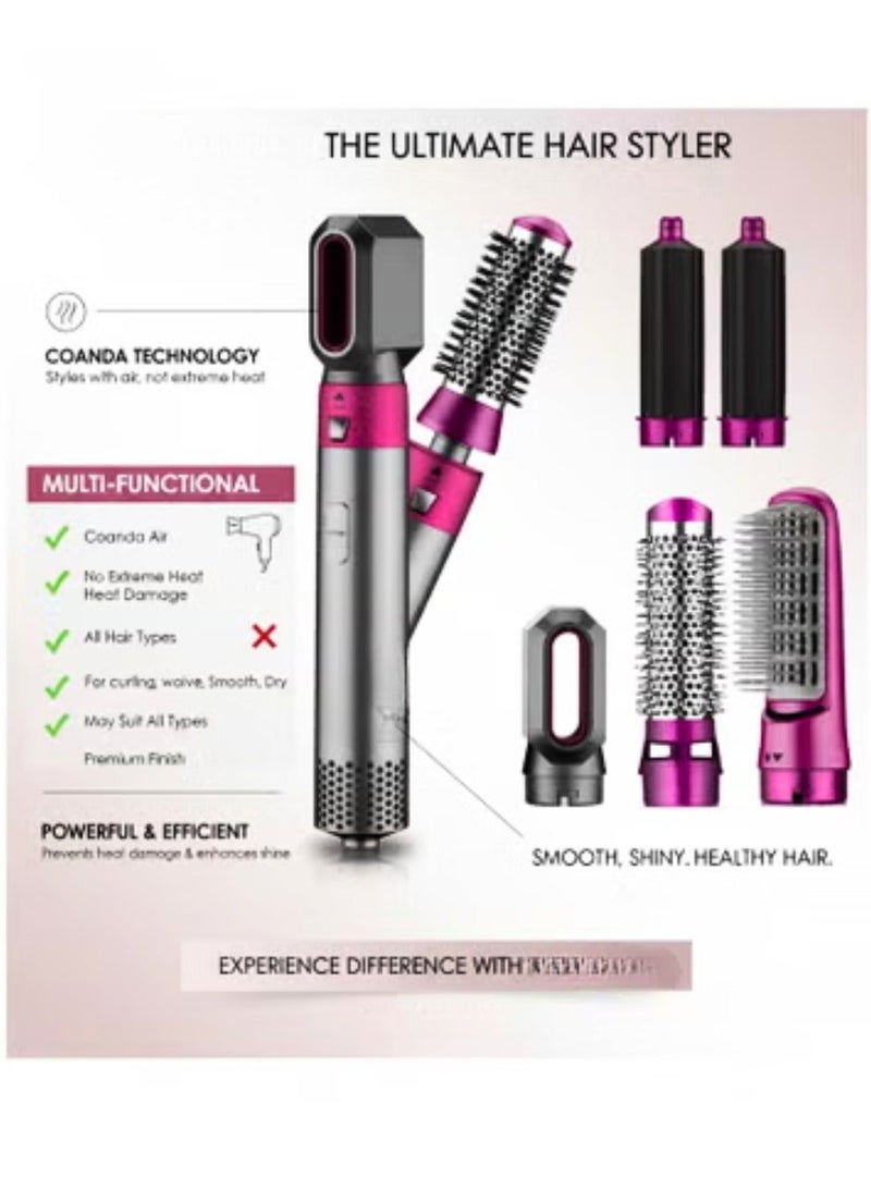 5-in-1 Hot Air Hair Dryer Brush – Negative Ion Detachable Styler with Comb, Curler, Straightener, Wave & Volumizer | Professional Blow Dry Styling Tool for Women - Image 5
